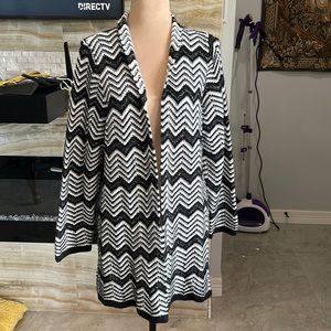 Catherines Plus Long Sleeve Zig‎ Zag Open Cardigan. Size 14/16W (895)